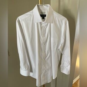 Jos. A. Bank Traveler White Dress Shirt Tailored Fit 16.5-33 Mens Button Down
